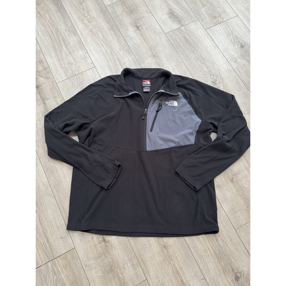THE NORTH FACE Tech 100 1/2 Zip‎ Pullover Mens Sz Xl Black Fleece Outdoor - Picture 1 of 4